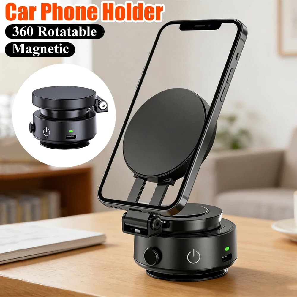 Supporto Magnetico per Telefono da Auto con Ventosa 360° Compatibile con Magsafe ° Supporto di Navigazione Girevole e Pieghevole con Ventosa per iPhone/Samsung/Xiaomi