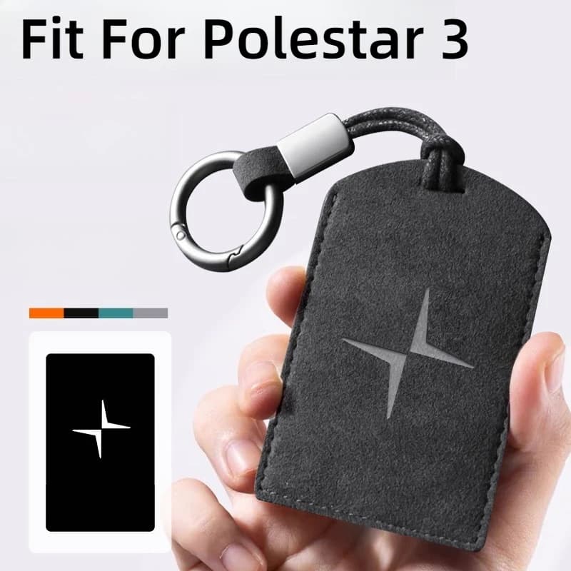 Adatto per Polestar 3 4 Porta carte chiave per auto Custodia per smart card NFC Guscio protettivo in pelle scamosciata