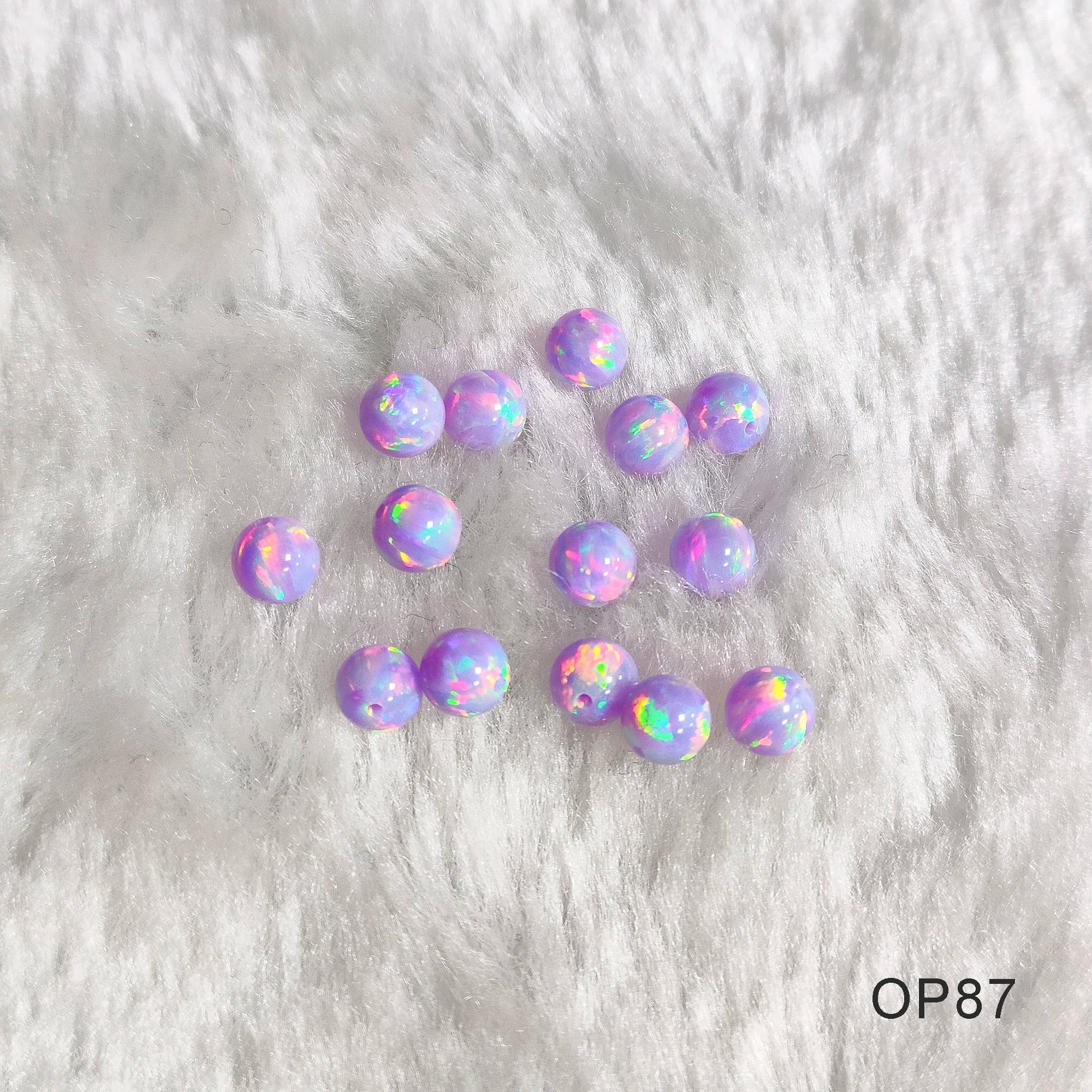 20/50 pezzi perline viola chiaro unicorno per la creazione di gioielli 2mm--8mm perline opale di fuoco coltivate in laboratorio con foro