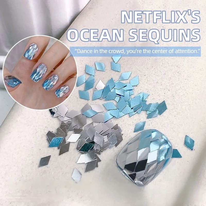 1 scatola di glitter per unghie finte strass di cristallo blu argento piatto scintillante fai da te nail art design accessori per la decorazione del manicure