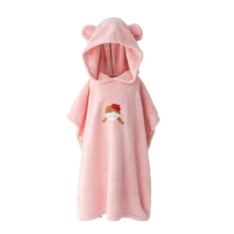 Hooded Bathrobe Children's Poncho 15UB Animated cartoon towel