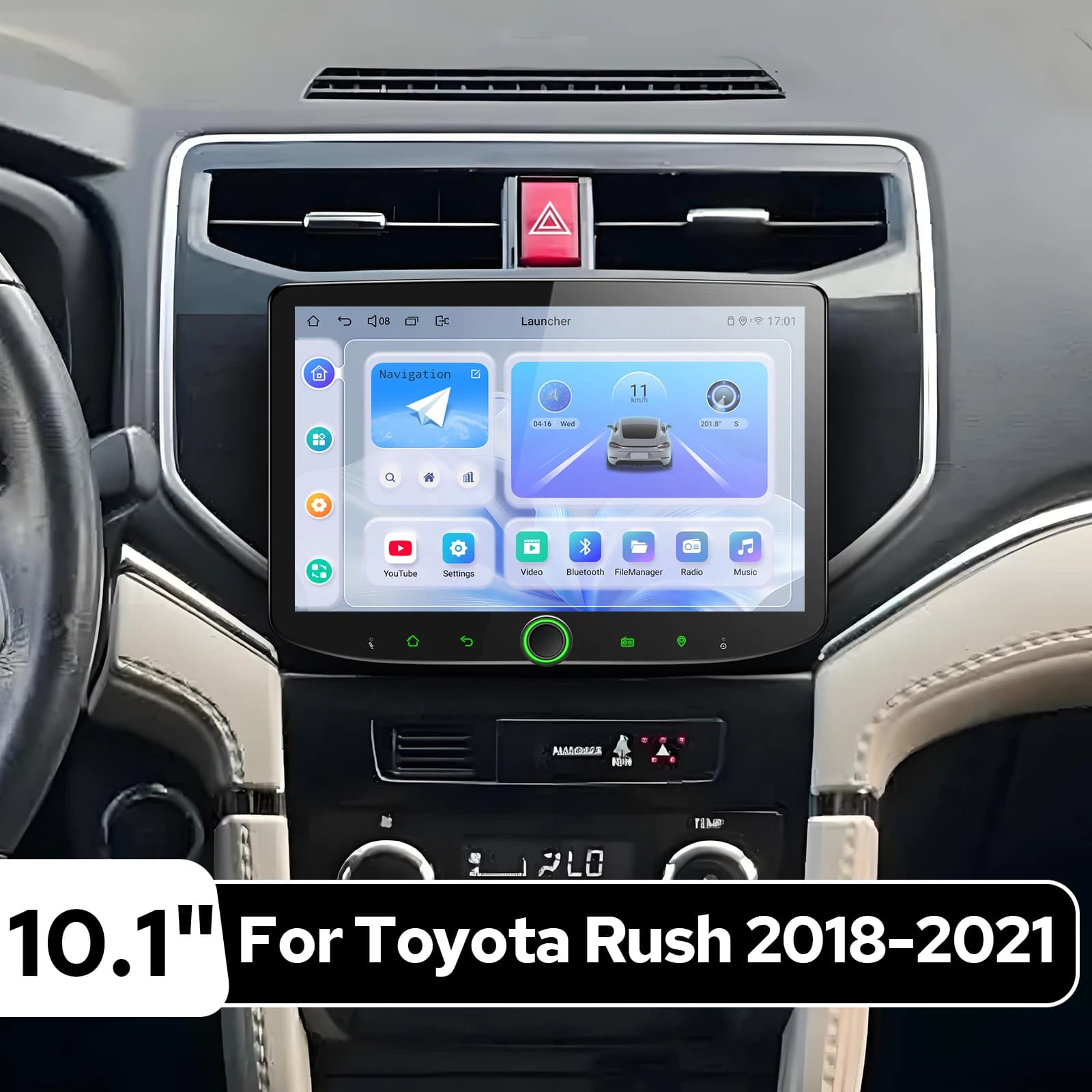 Autoradio Premium da 10,1 pollici per Toyota Rush 2018-2021 Wireless CarPlay e Android Auto IPS Touch Screen 1280×800 DSP Plug&Play