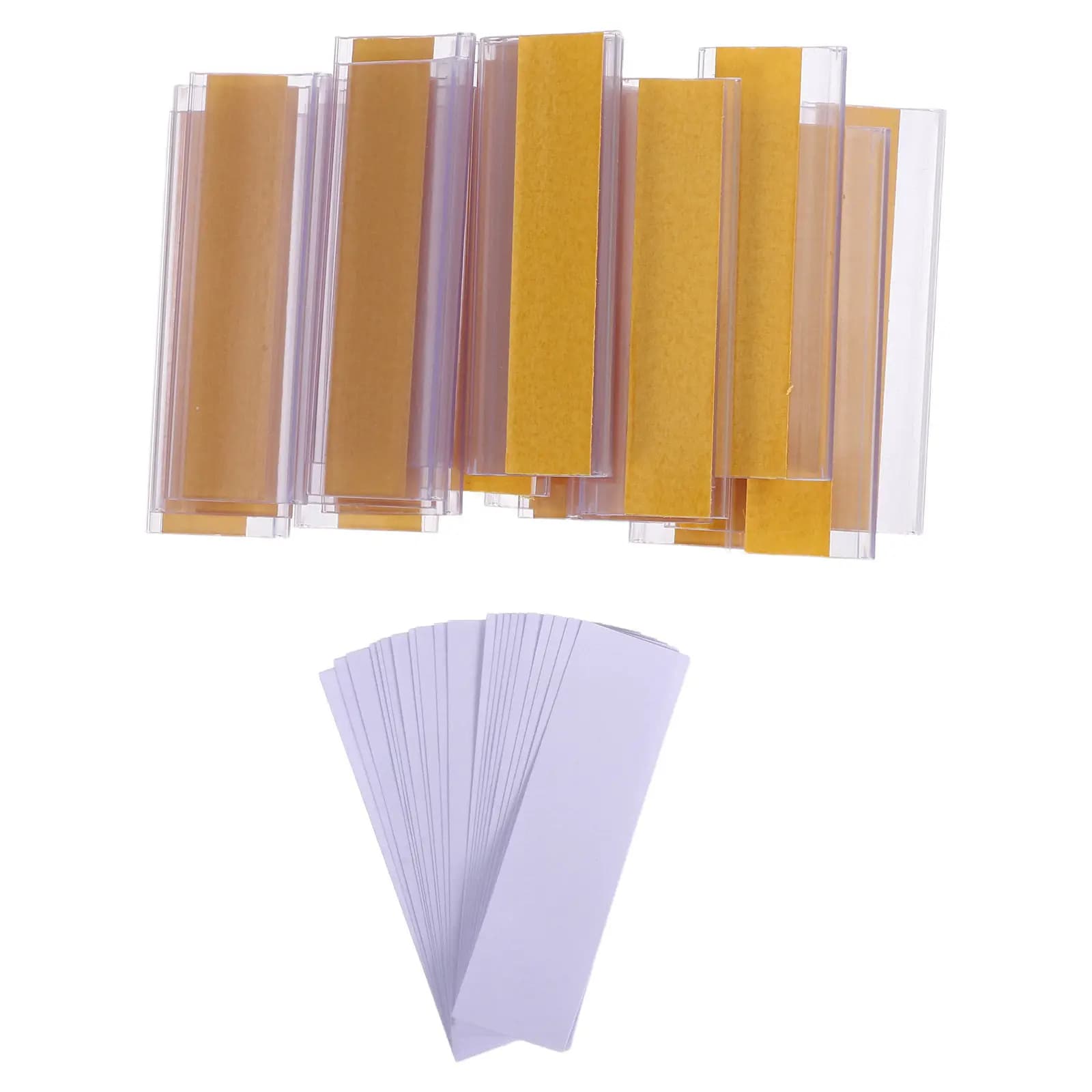 20 Pezzi Portaetichette Adesivi per Scaffali, Supporti per Cartellini Prezzi, Marcatori per Scaffali di Biblioteca, Etichette per Classificazione Contenitori