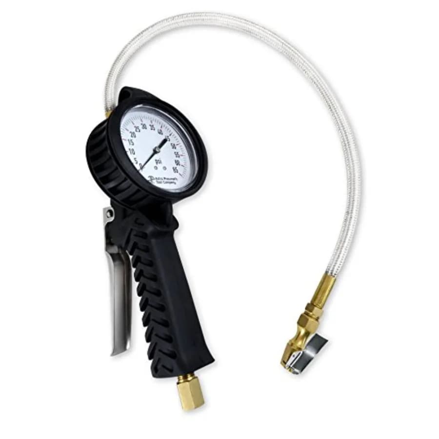 Astro 3082 Gonfiatore Pneumatici TPMS con Manometro e Tubo in Acciaio Inox 0-65 psi