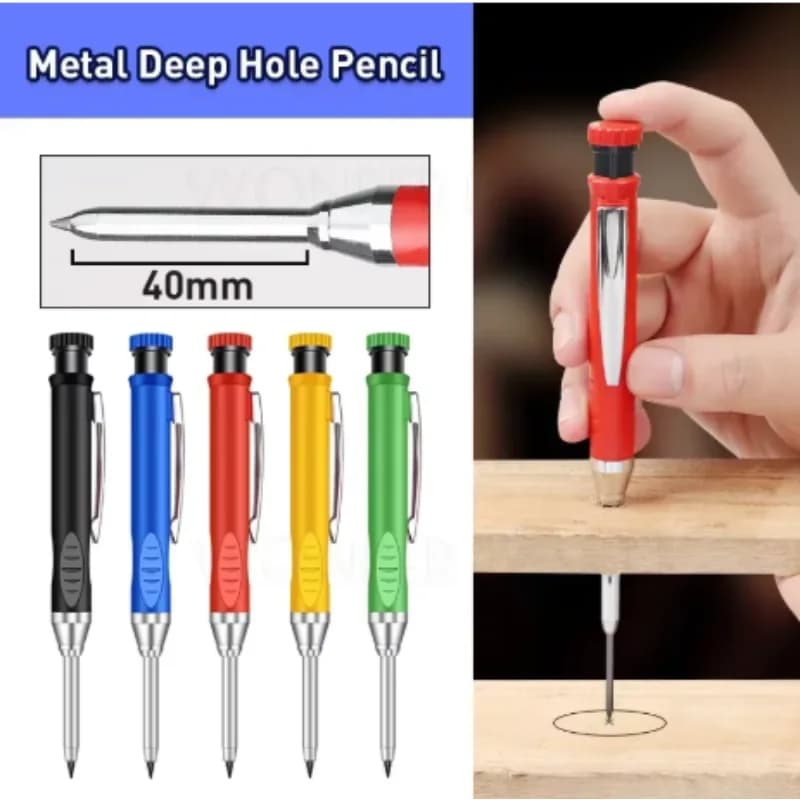 Woodworking Mechanical Pencil Set, 2.8 Mm Leads, Deep-Hole Long-Tip Marking Pencil; Marking Tools for Woodworking, Construction