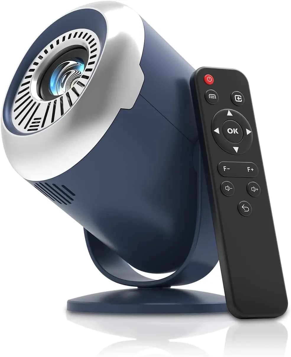 Mini Proiettore Portatile con WiFi e Bluetooth, Supporto 1080P 4K, Messa a Fuoco Elettrica e Rotazione per Home Theater