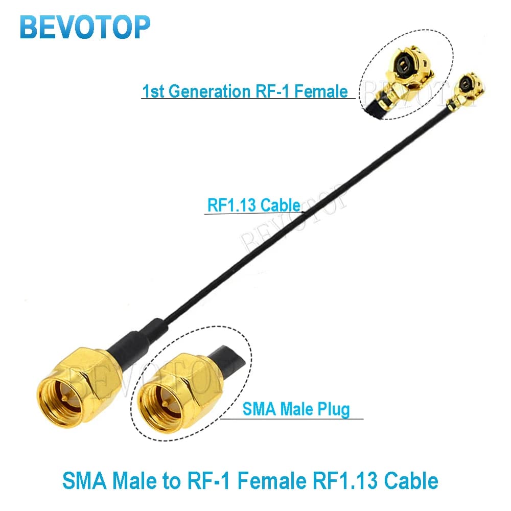 2PCS IPX to SMA Connector Cable SMA Male to uFL/u.FL/IPX to SMA Female RF1.13 RF Coaxial WIFI Antenna Pigtail Extension Cable