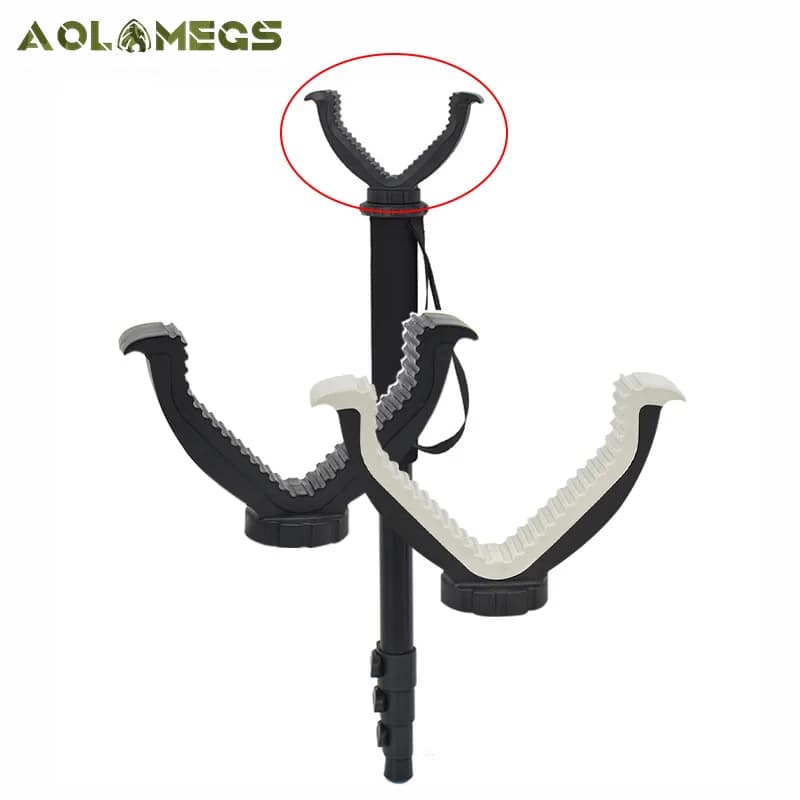 Heavy Duty V yoke Shooting Rack Gun Rest support for upper mounting rifle 1/4 thread fitting for single-foot bipod hunting tripod