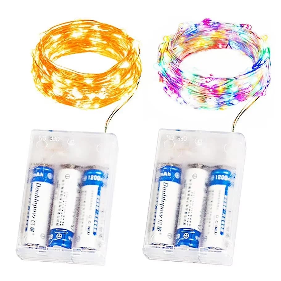1M 2M 5M 10M 20M Filo di rame LED Contenitore batteria Luci della stringa Illuminazione natalizia Lucine per la decorazione della festa nuziale di Natale