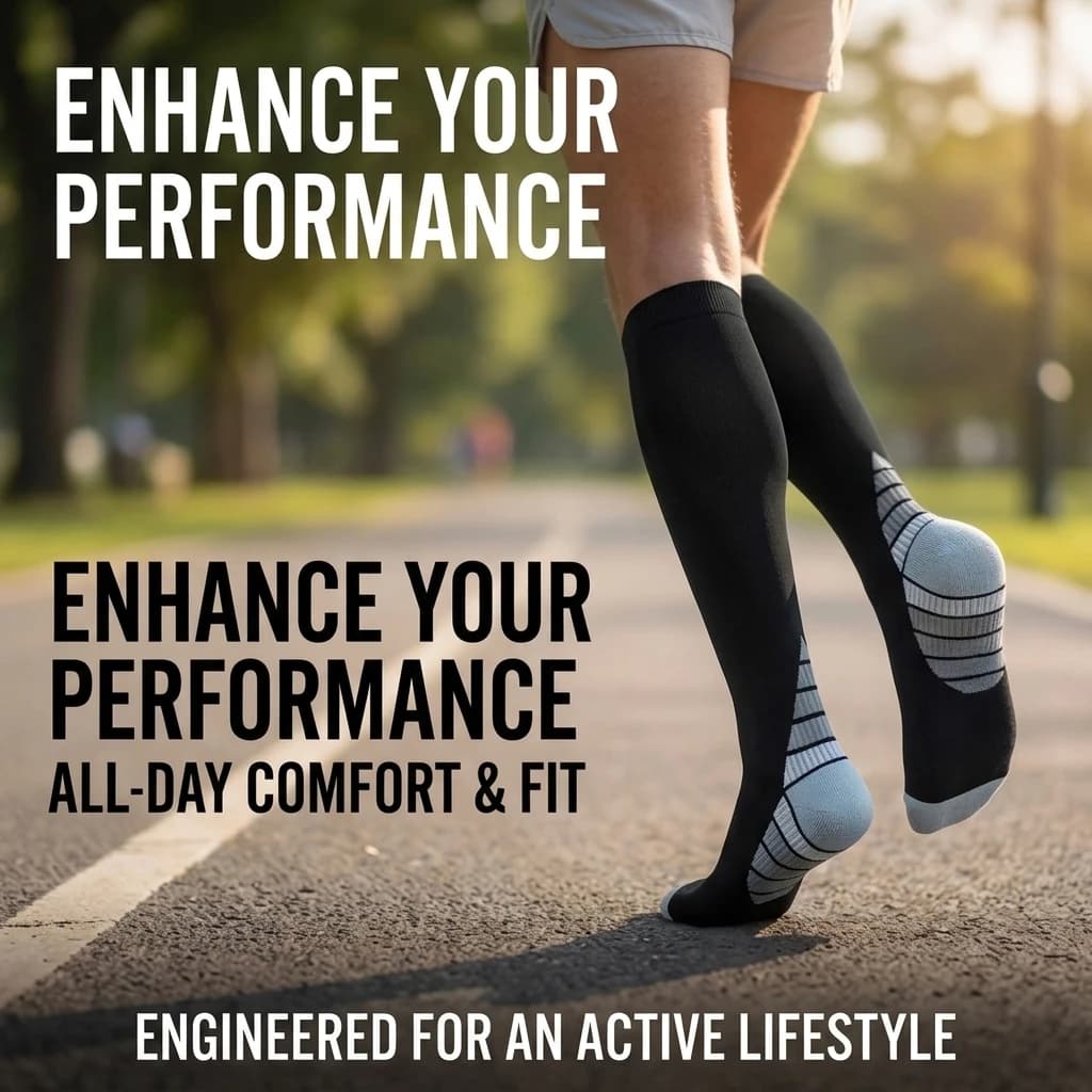 Unisex Copper Compression Socks 1 Pair Anti-Fatigue Support for Men And Women