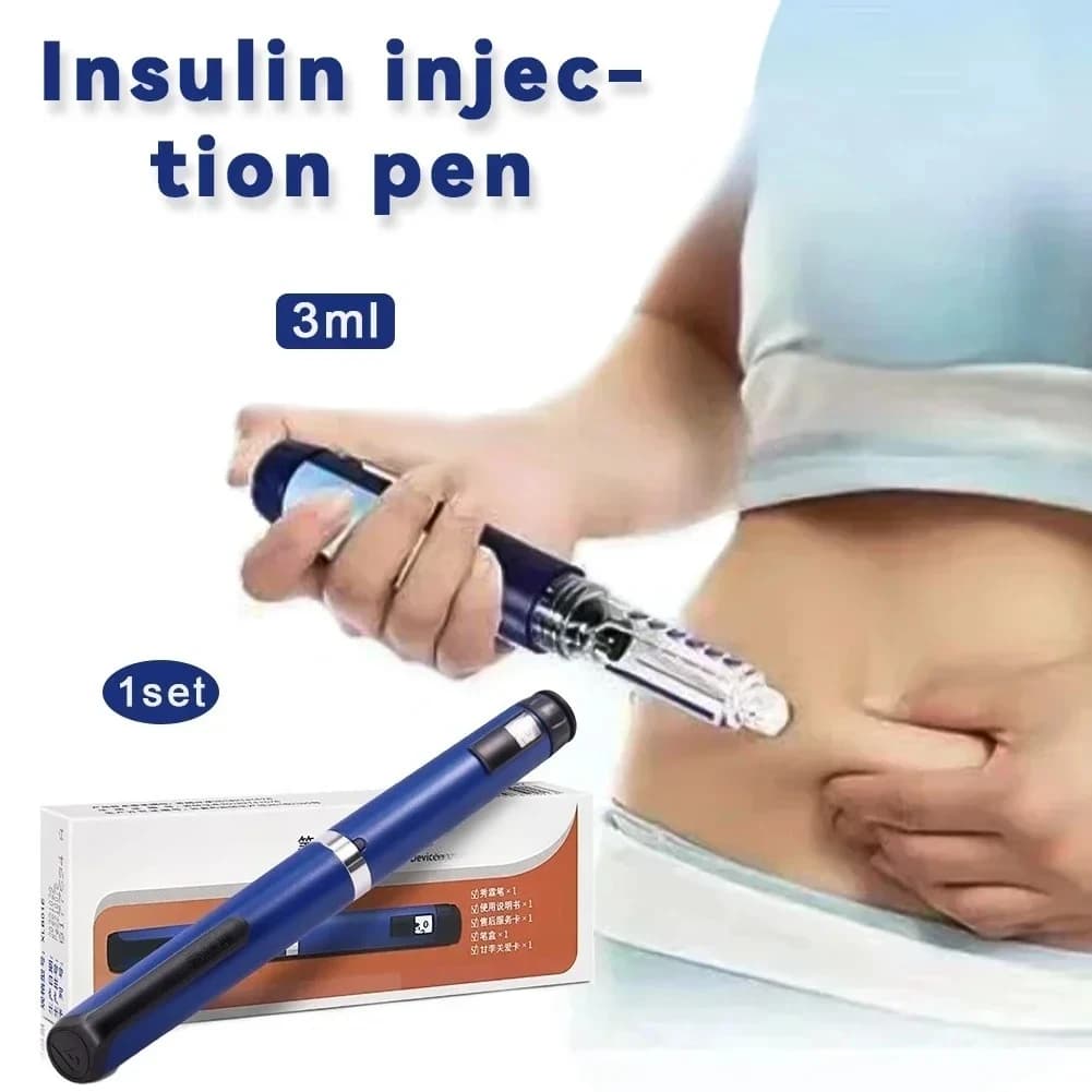Reusable Portable Insulin Injection Pen Ganli 3ml Insulin Glargine Insulin Lilly Syringe Gear Adjustment Pen with Storage Box