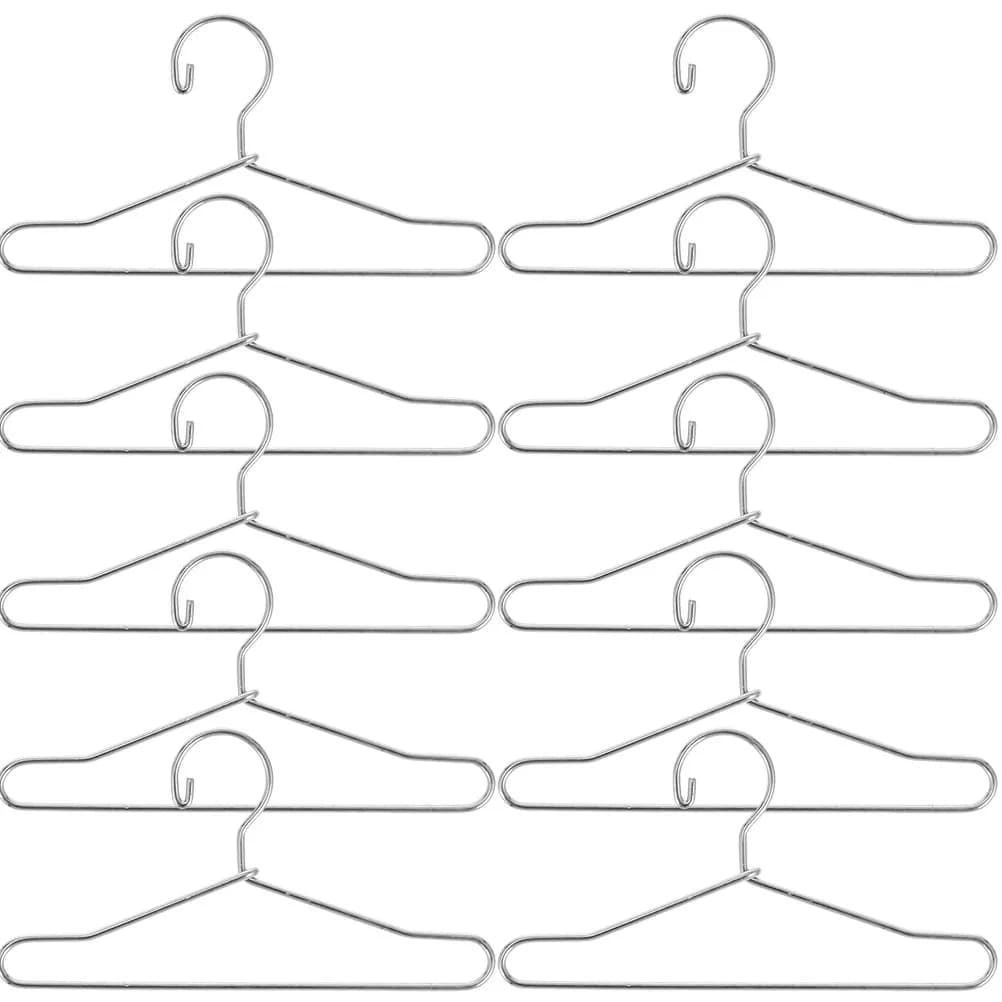 10 Pieces Mini Metal Clothes Hanger, Miniature Dresses for Kids Wardrobe, Small Clothes Organizer, Home Accessories