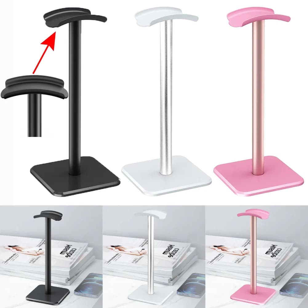 Aluminium Alloy Headphone Stand Holder Space Saving Gaming Headset Stand Rack Desktop Organizer Display Earphone Hanger Bracket