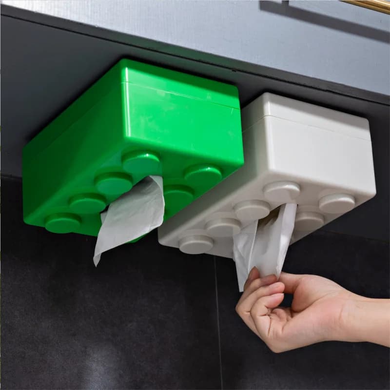 Creative Building Block Tissue Box, Stylish & Multifunctional Household Napkin Storage Box