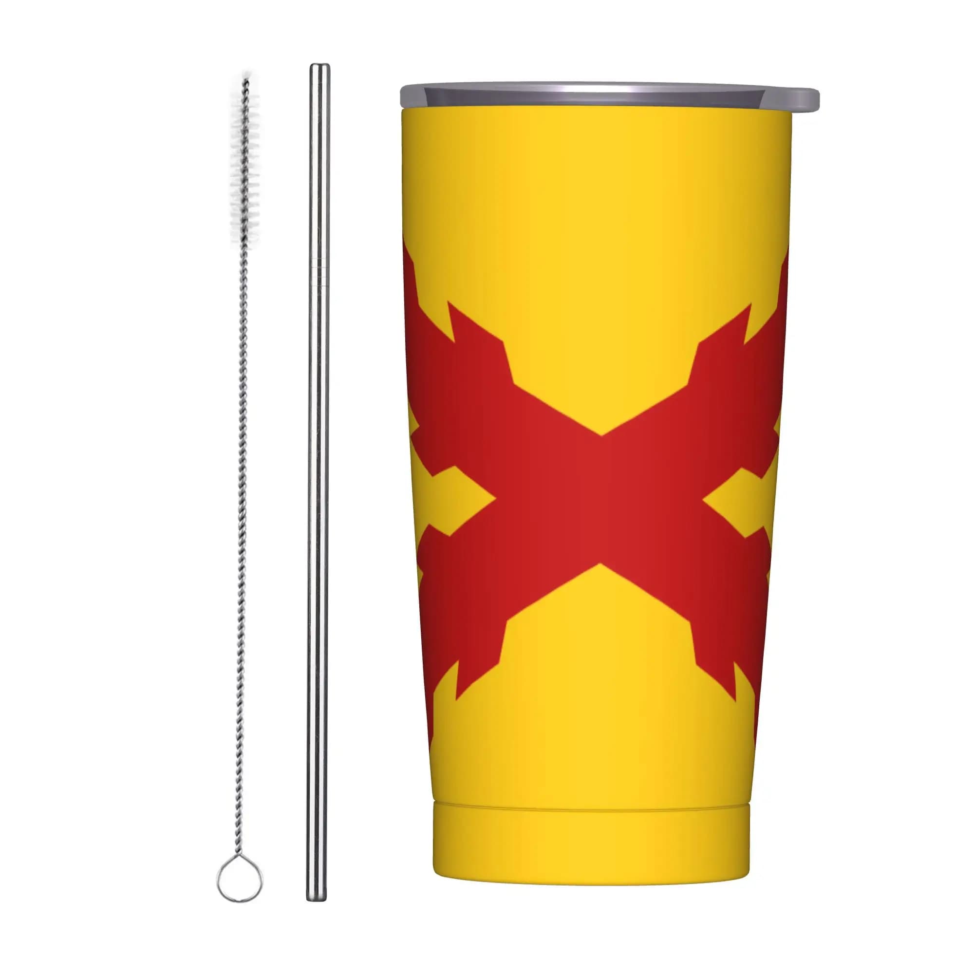 Borraccia Termica Tedesca Burgundy Cross, Tazza Scolastica Isolata Sottovuoto, Bottiglia d'Acqua, 20oz