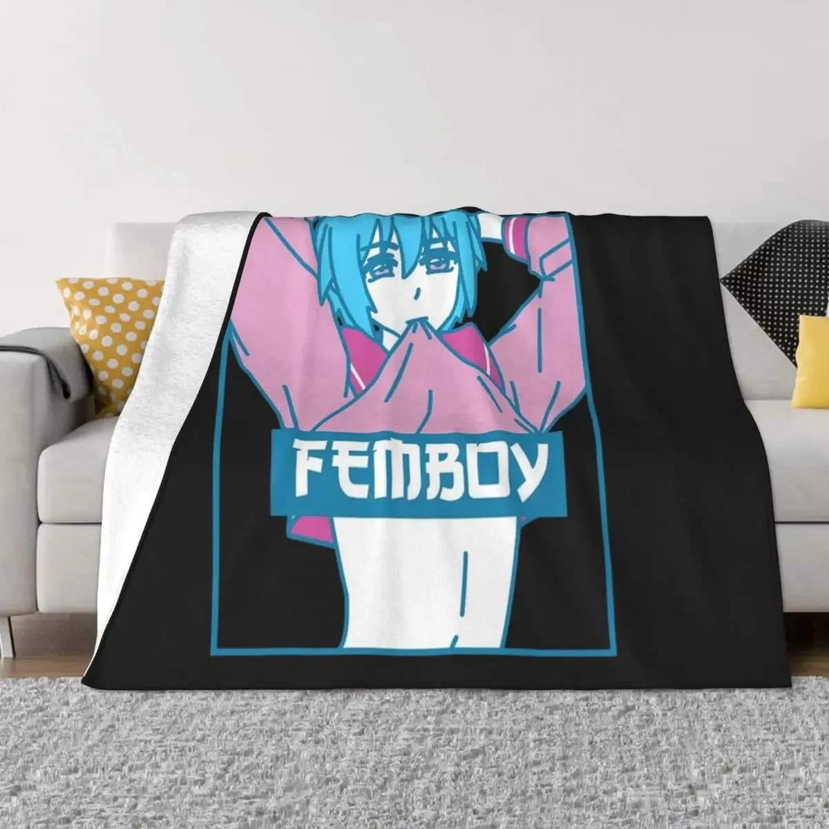 Femboy estetico pastello Gay Yaoi Anime Boy Crossdressing coperta coperte ripiene per divano sottile lusso addensare coperta