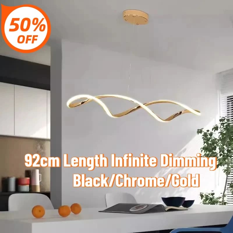 Lampade a sospensione con telecomando oro/cromo/nero/bianco Lampada a sospensione a led Lampadari a led moderni per sala da pranzo, soggiorno, camera da letto