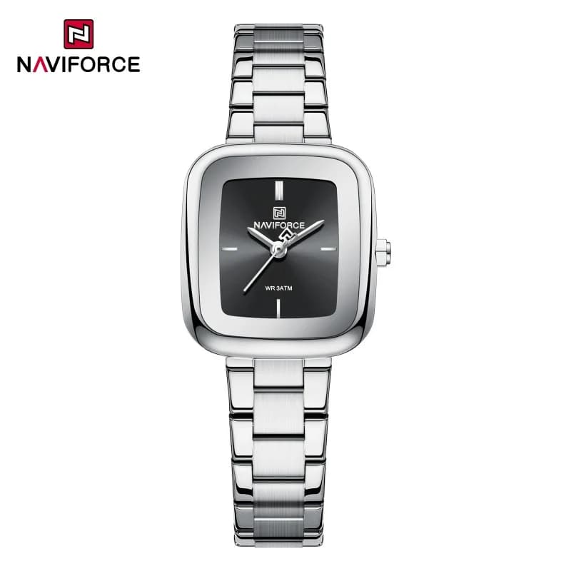 NAVIFORCE Orologi alla moda da donna Orologi sportivi da donna impermeabili fino a 30 m Orologi da donna in acciaio inossidabile Orologio da ragazza quadrato unico e ultraleggero