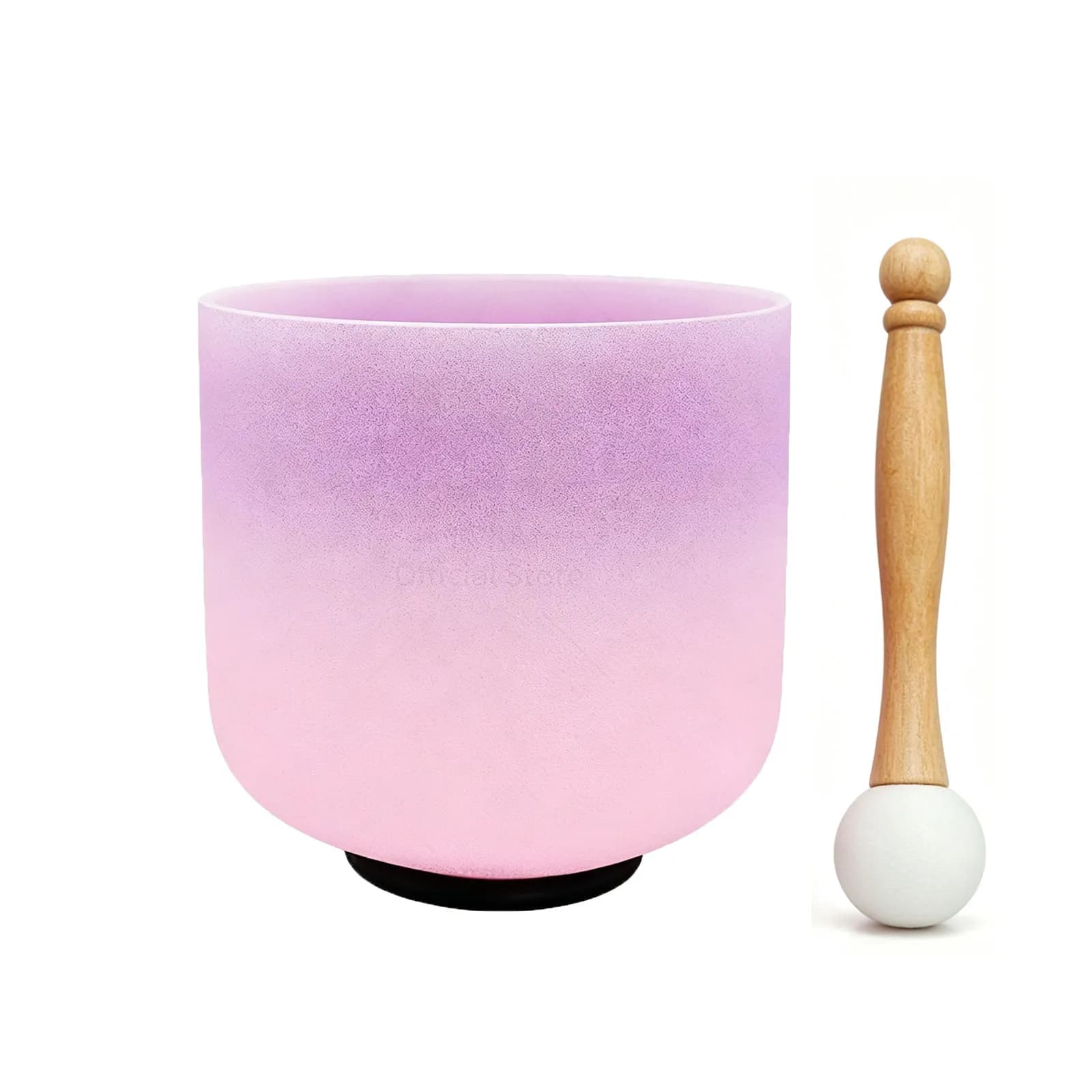 6 Inch B Note Crown Chakra Rainbow Color Quzrtz Frosted Crystal Singing Bowl for Yoga Sound Healing