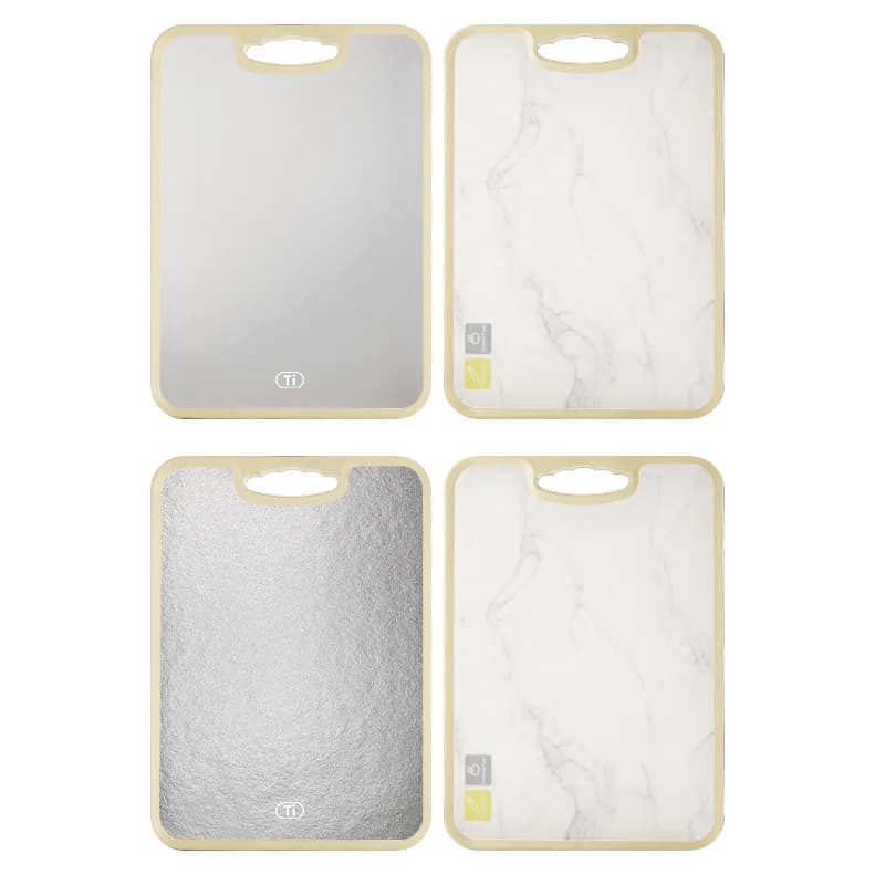 High-Strength Pure Titanium Double-Sided Cutting Board, Scratch-Resistant, Antibacterial, Mildew-Proof,Slicing for Raw