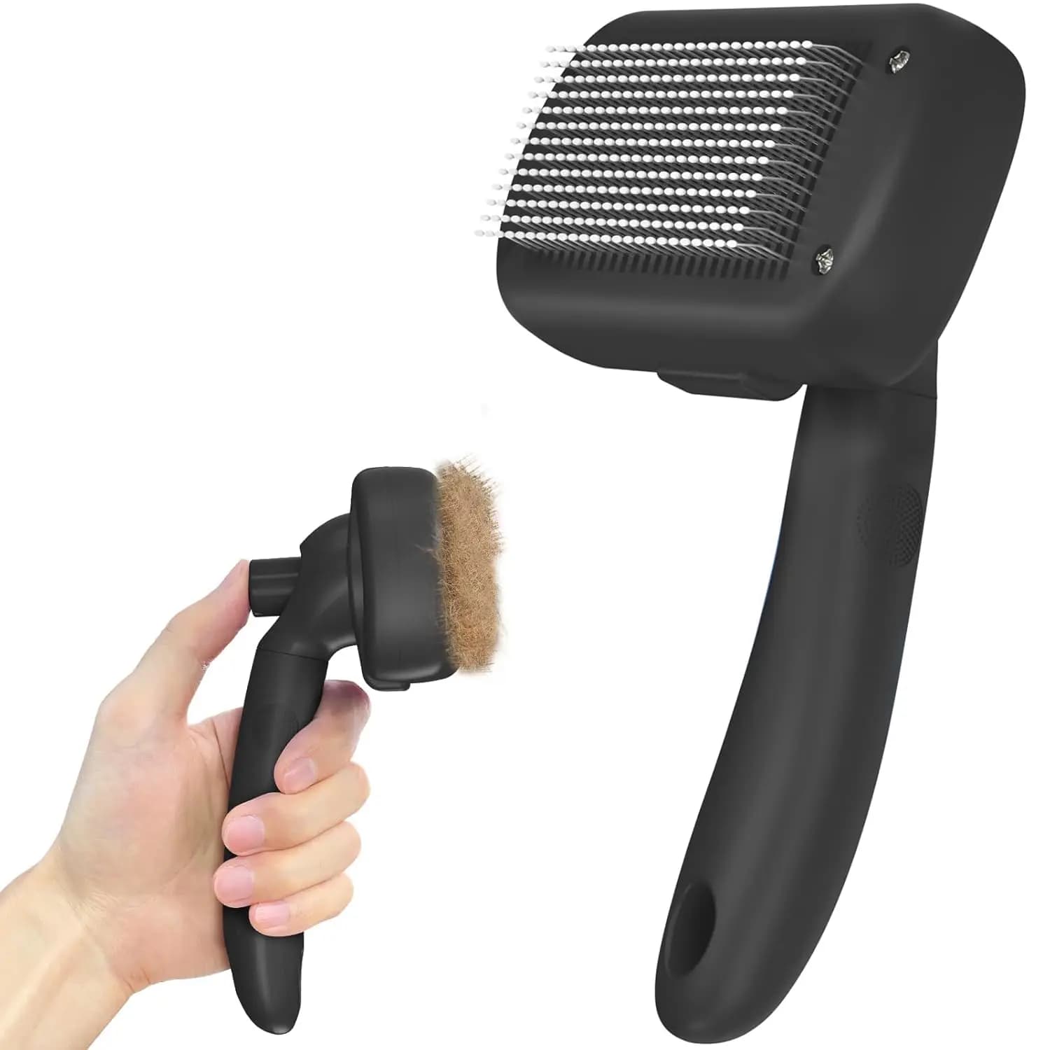 Self-Cleaning Pet Deshedding Brush - Gentle Grooming Tool for Dogs & Cats, Removes Loose Fur, Long & Short Hair