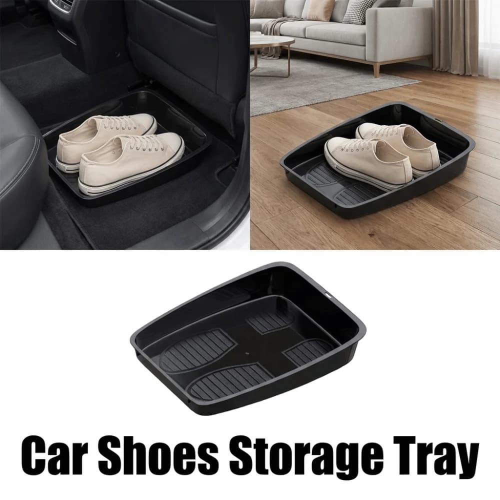 Vassoio Portaoggetti Anti-sporco per Auto, Organizzatore Portatile Riutilizzabile per Scarpe, Contenitore in Plastica Resistente all'Usura Sotto il Sedile
