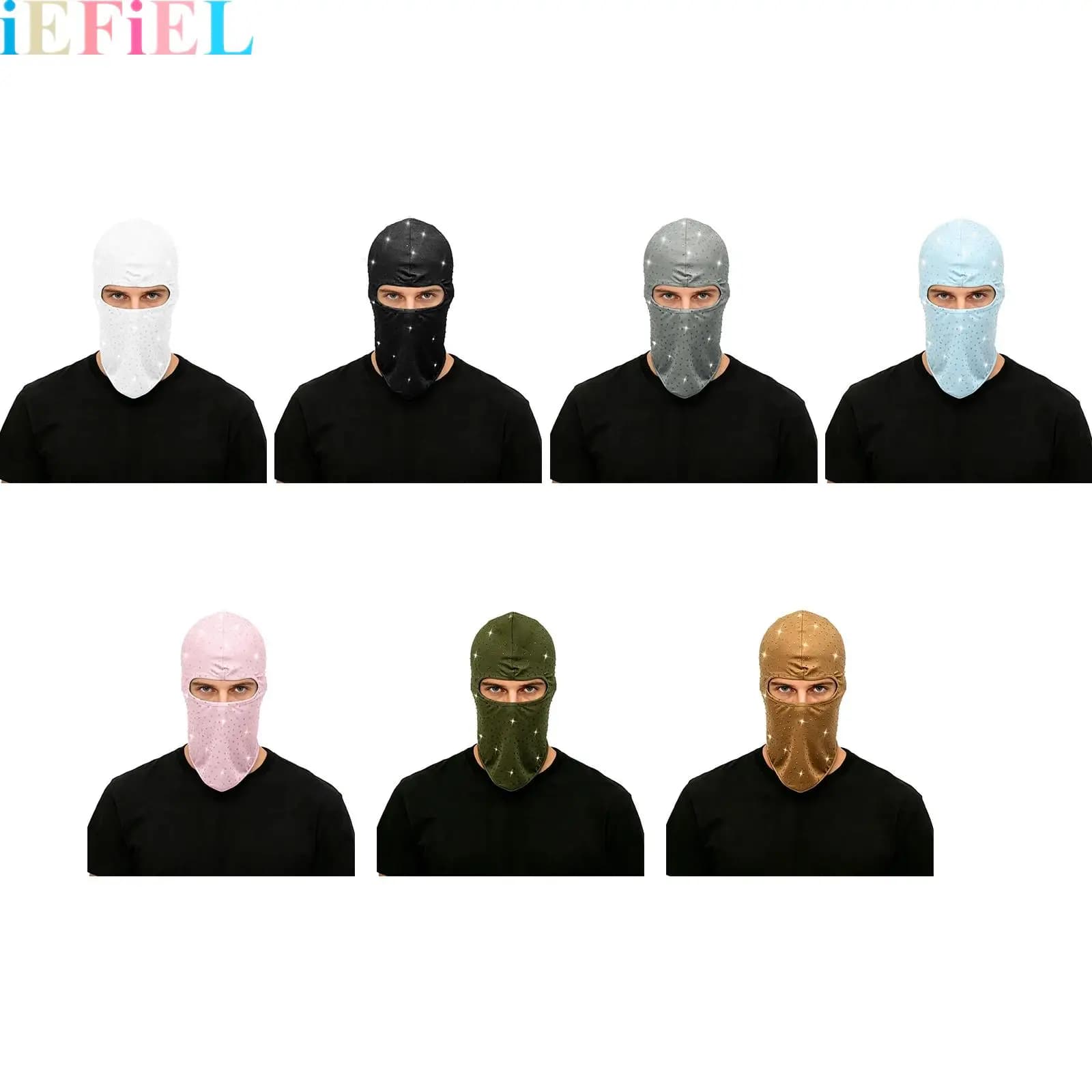Balaclava Ski Mask Bling Sequins Face Mask Cooling Neck Gaiter Windproof Quick Dry Balaclava Ski Mask for Cycling