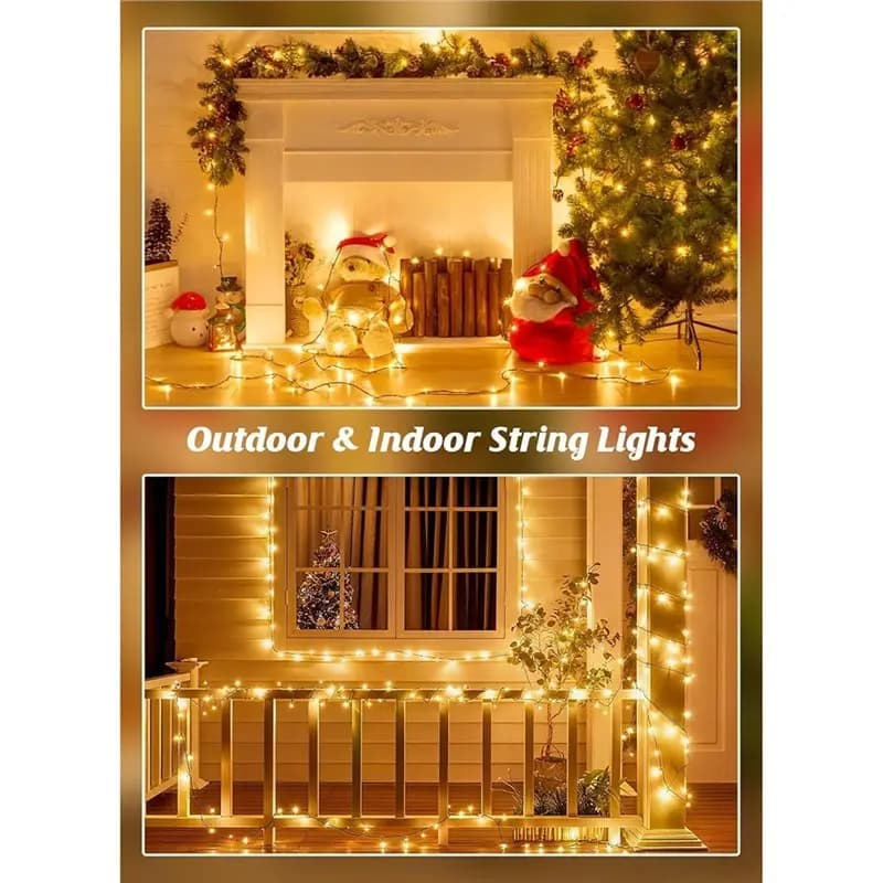 【ACCESSORI ELETTRONICI】Luci da esterno per patio, alberi, giardini, balconi, decorazioni per feste, accensione/spegnimento automatico, 80FT 200 LED, stringa di luci a energia solare L