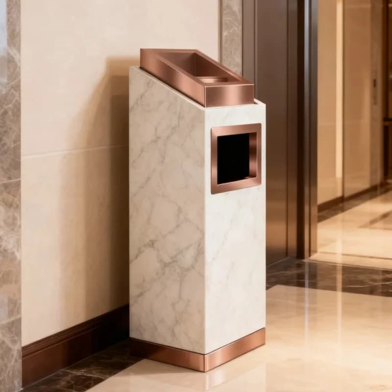 Cestini per rifiuti commerciali in acciaio inossidabile, posacenere, contenitori aperti per l'uso nelle lobby di hotel o di edifici residenziali per lo smaltimento dei rifiuti