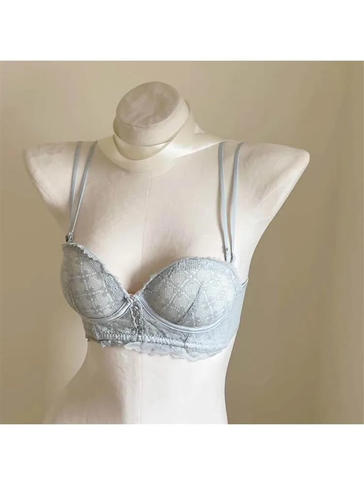 Women Summer Lace Push Up Bra Thin Padded for Small Bust Wireless Bra Seamless Daily Wear Side Support Breathable No Underwire