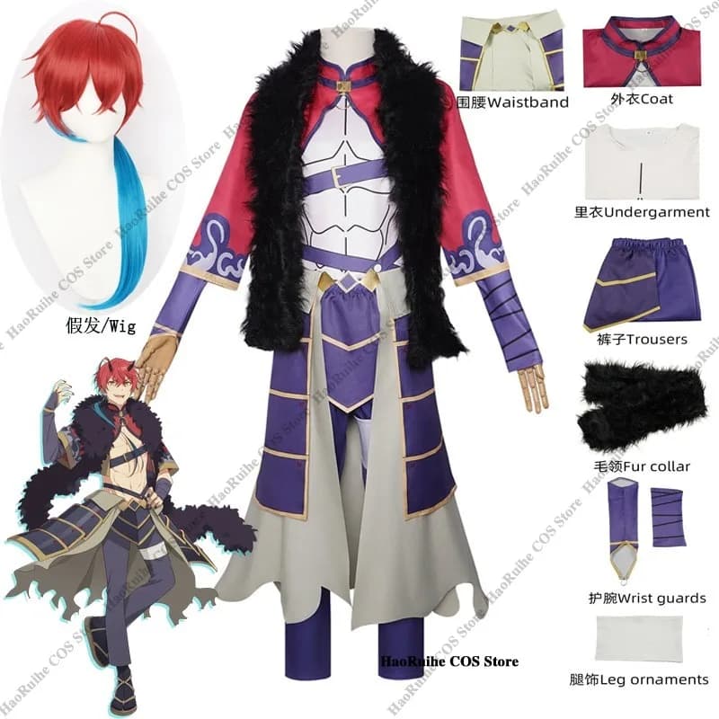 Costume Cosplay Anime Cosmic Kaguya Hime Mikado Akira per Adulti e Bambini, Parrucca Inclusa, per Feste di Halloween e Giochi di Ruolo