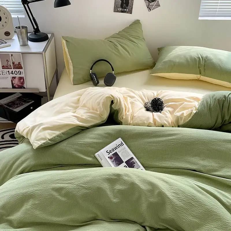 Bed linen set in Pure Cotton Modern Style, Set Four Pieces/Set Three Pieces for Sleeping, Bed linen, Bed linen, Wallet, Wallet