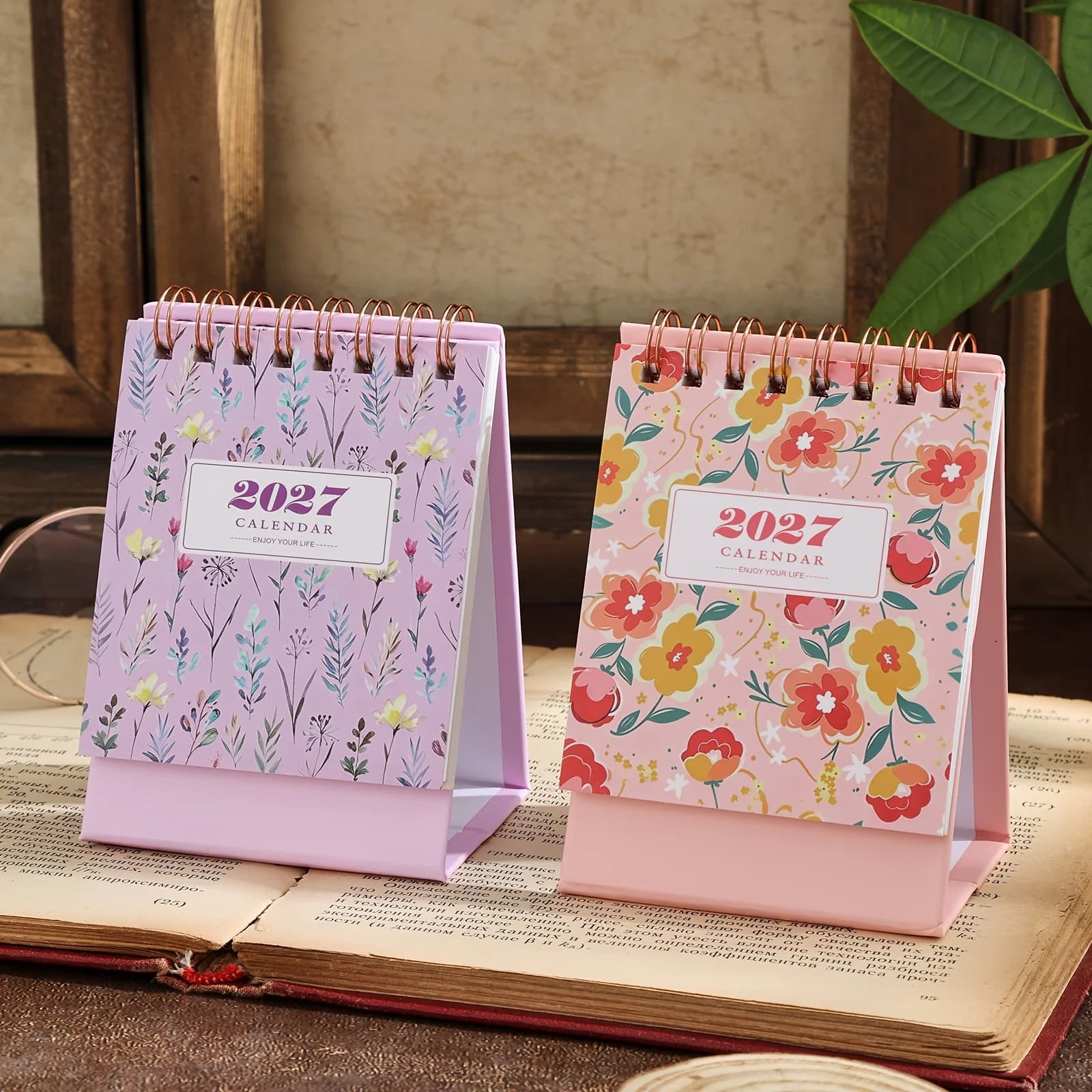 2026‑2027 Desktop Monthly Planner Calendar, Twin‑Wire Bound Thick Paper Dated Weekly Monthly Calendar for Home Office