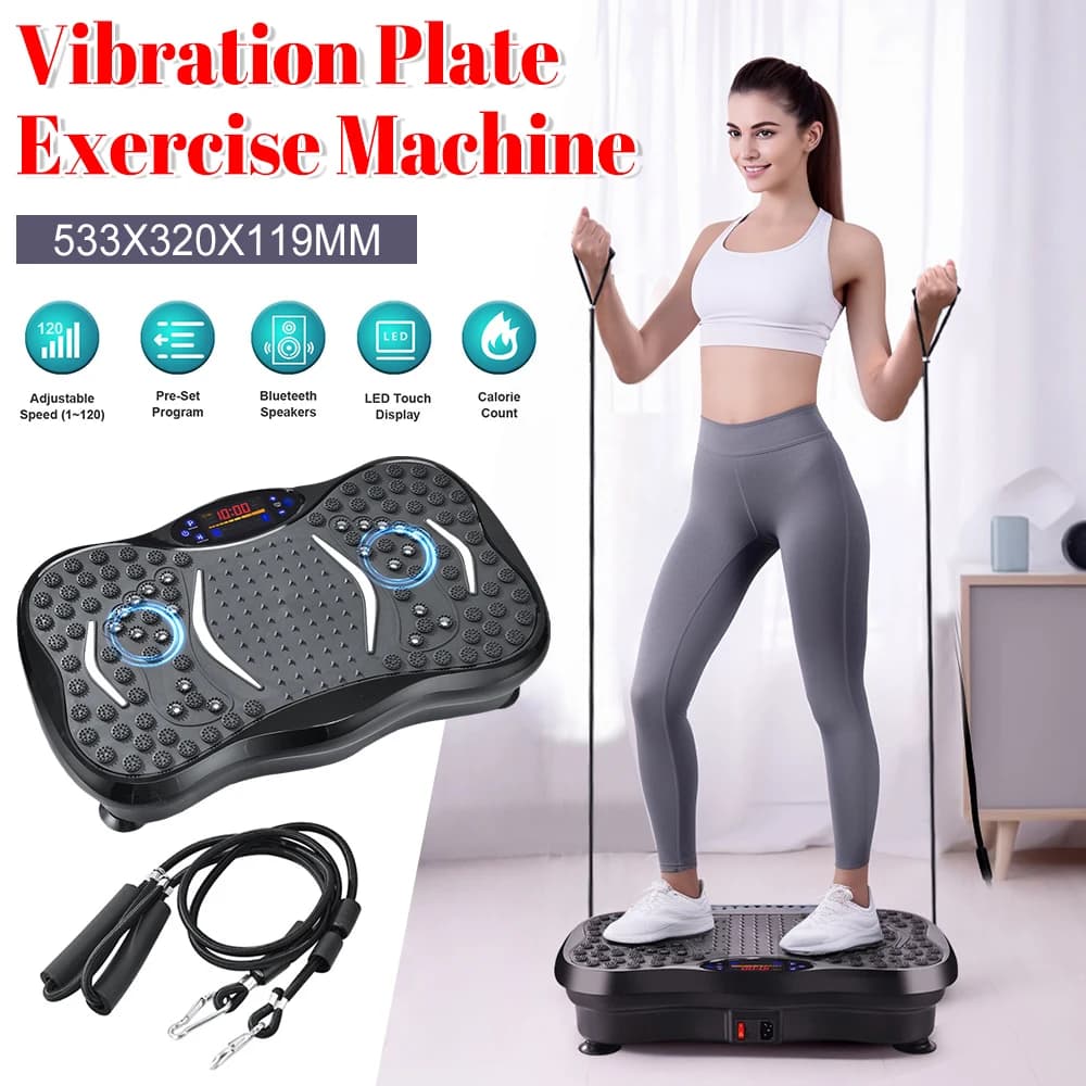 Adjustable Speed Weight Loss Fat Shaking Vibration Plate Exercise Machine Bluetooth Compatible Rhythm Full Body Shaker