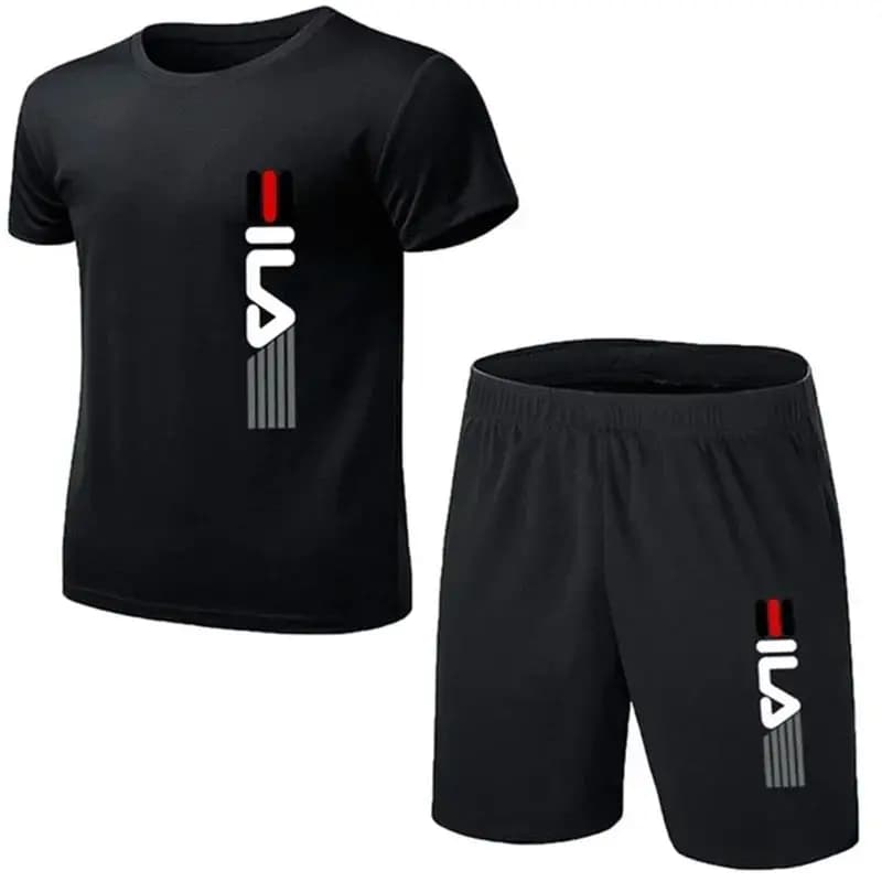 Estate 2025 confortevole nuovo set sportivo casual da uomo traspirante T-shirt a maniche corte da uomo da jogging alla moda all'aperto e pantaloncini