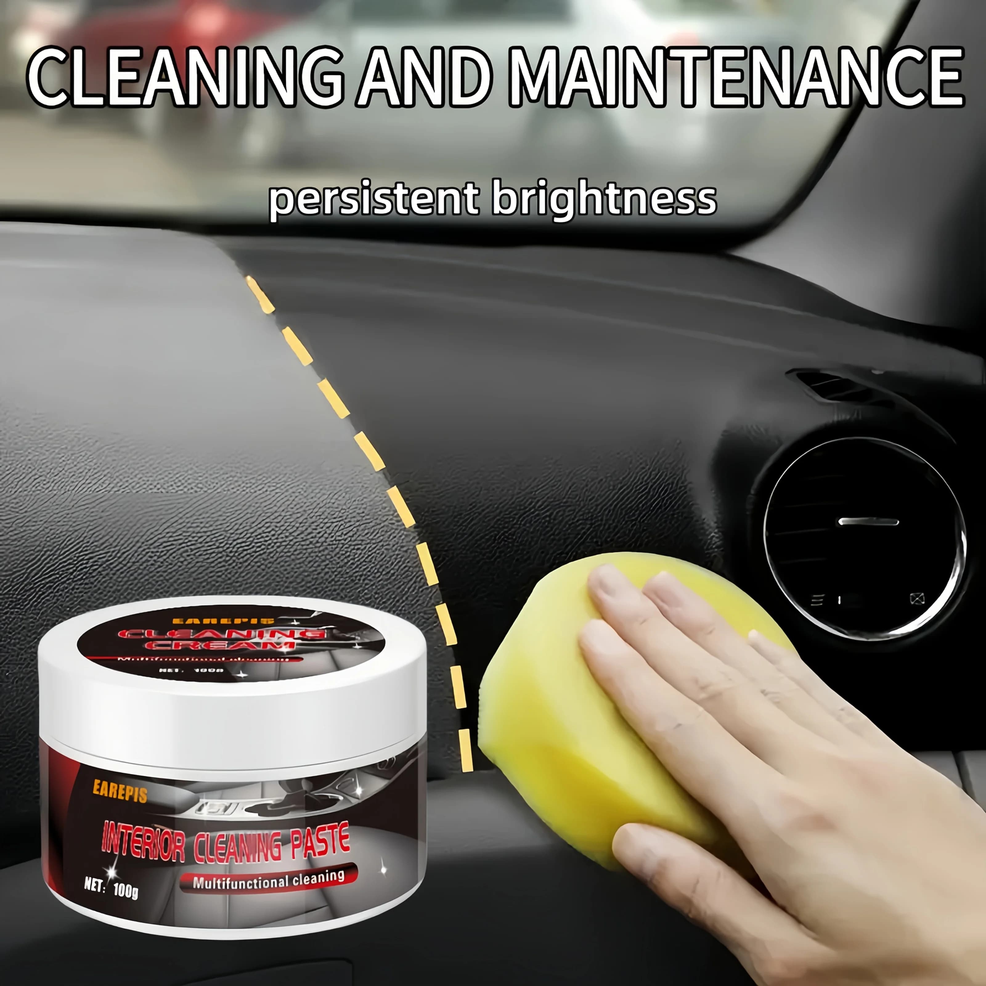 Crema per la pulizia dell'olio per la manutenzione della cura della pelle multifunzionale da 100G, per la lucidatura della cura della giacca delle scarpe della borsa del sedile in pelle dell'interno dell'auto