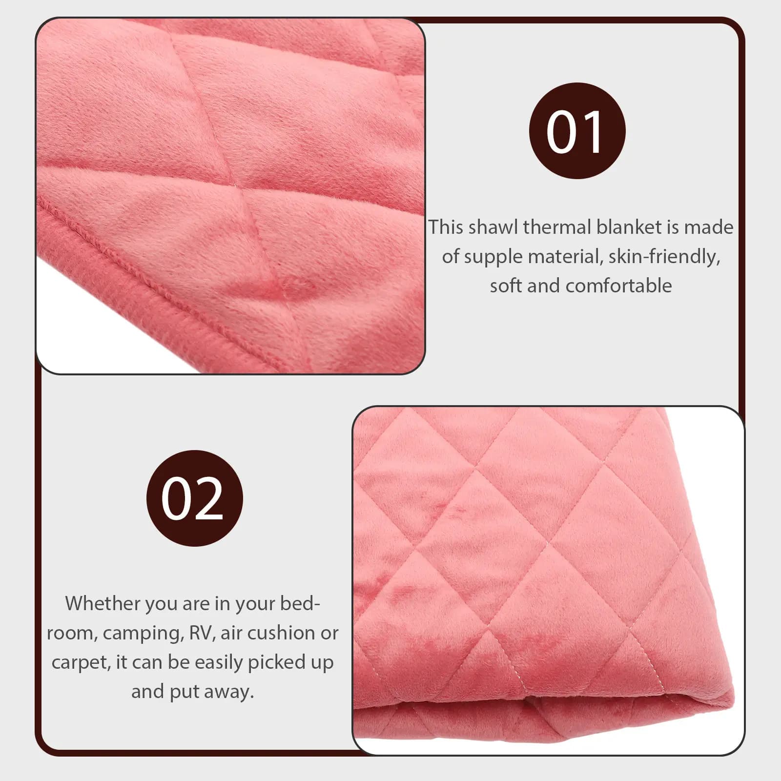 Coperta Elettrica Riscaldata Morbida e Delicata sulla Pelle, Sciarpa Termica Calda per Donne, Uso in Ufficio, Stanza Climatizzata, Coperta Riscaldante Portatile