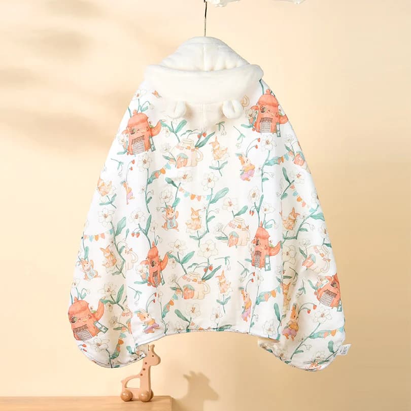 Baby bath towel cloak with hat children newborn baby special bath can wear autumn and winter thick bathrobe