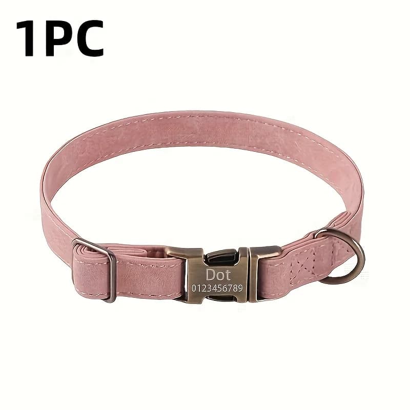 Personalized Dog Collar Custom Engraved Nameplate Pet Collars Quick Release Metal Buckle for Small Medium Large Dogs