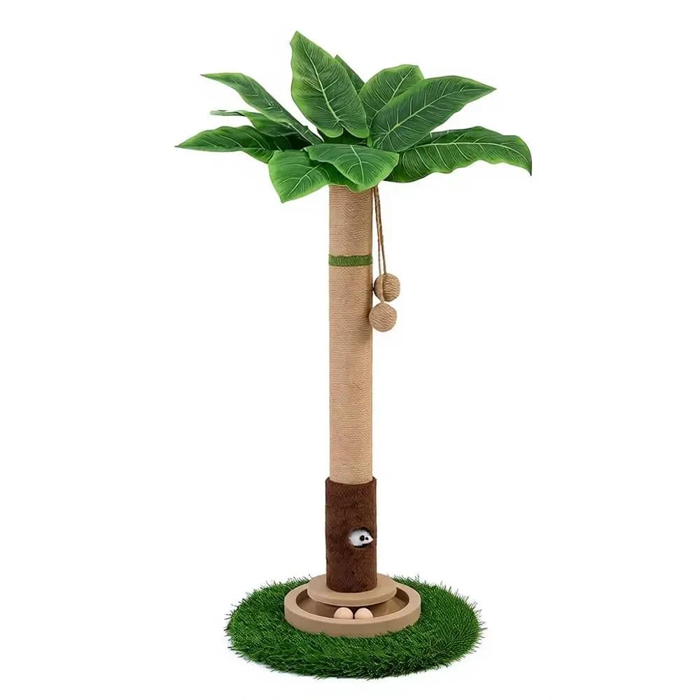 Albero Tiragraffi per Gatti Alto 35 cm con Giocattolo Interattivo e Foro per il Gatto per Gatti da Interno