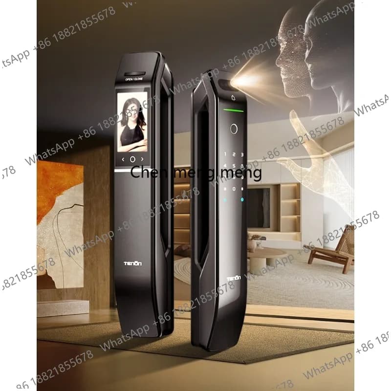 Serratura intelligente con riconoscimento delle vene del palmo, monitoraggio tramite videocitofono, blocco con impronta digitale e password.