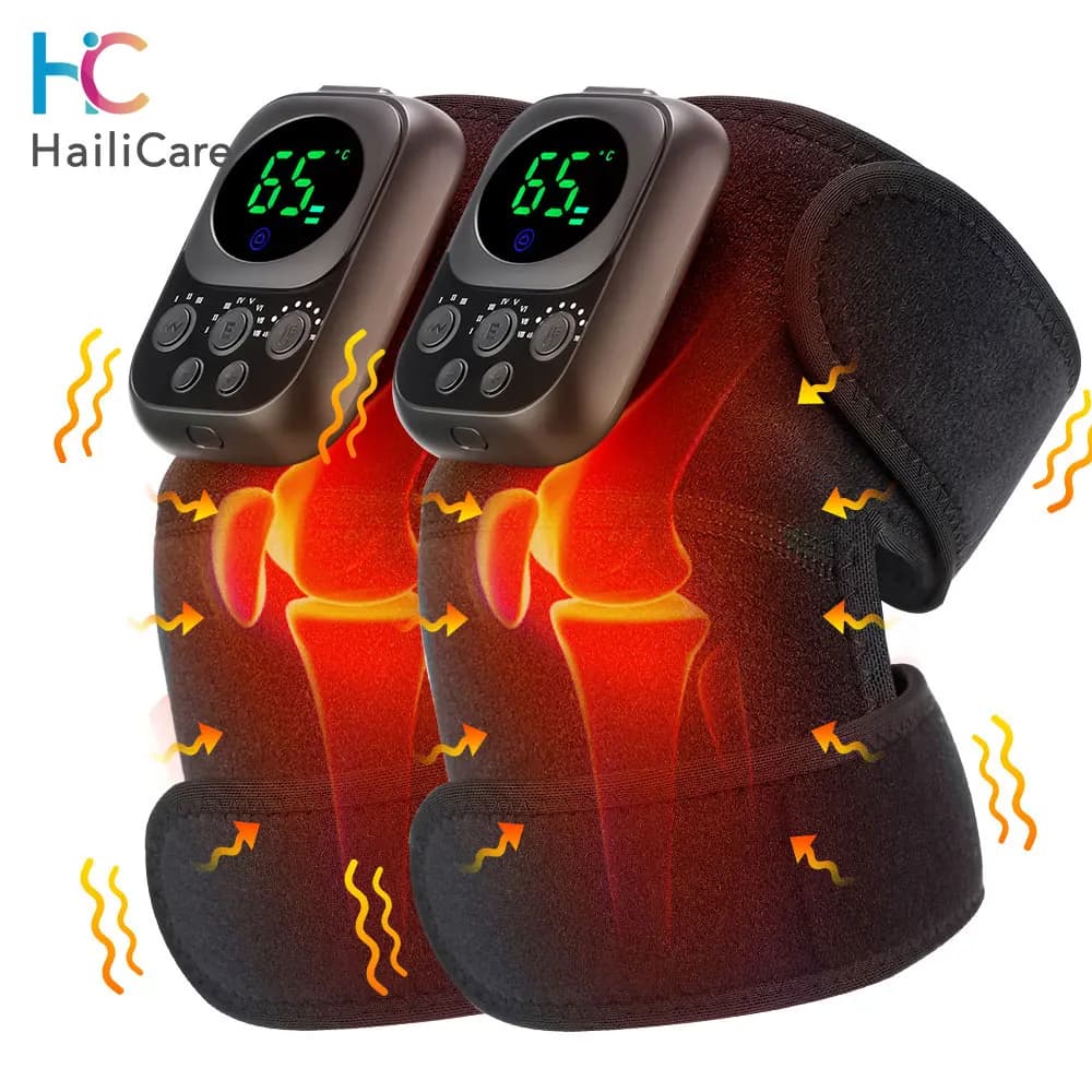 Riscaldamento elettrico Spalla Ginocchio Massaggiatore Tutore Vibrazione articolare Artrite Cintura di supporto per il dolore Controller staccabile a LED con uso APP
