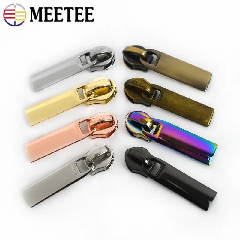 100 pz Meetee cursori con cerniera per 5 # cerniere in Nylon piumino borse tascabili Zip Head Puller kit di riparazione accessori per cucire fai da te