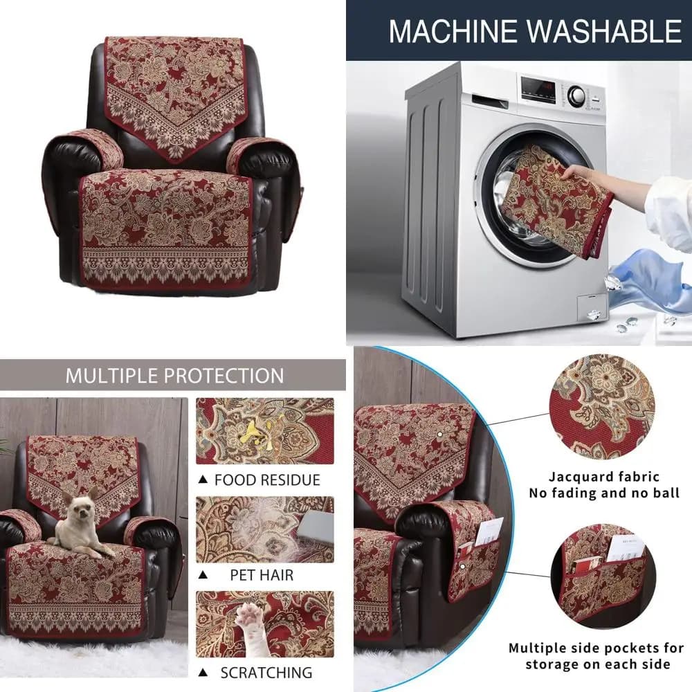 Reclining Armchair Cover - Anti-slip, Waterproof, Large Size for Leather or Electric Reclining Armchairs, Sofa Protection and Living Room Furniture