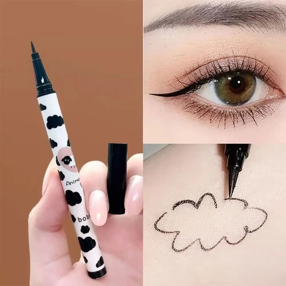 Quick-drying liquid eyeliner brown black tool for long-lasting makeup lying pen for eyelashes silk kiss pencil for eyeliner waterproof