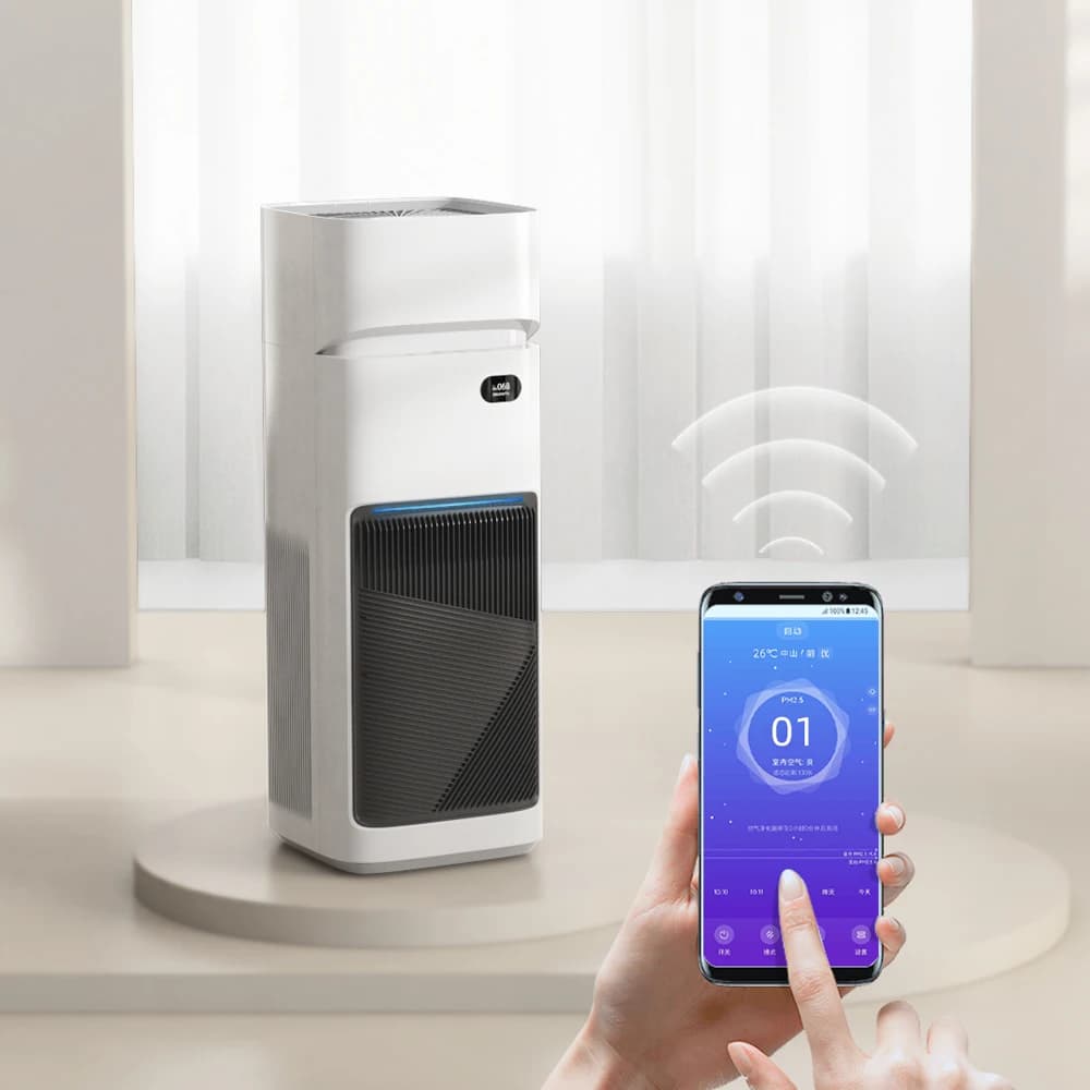 Purificatore d'Aria e Umidificatore Smart Wi-Fi a Basso Rumore con Filtro a Ioni Negativi per un Sonno Ottimale
