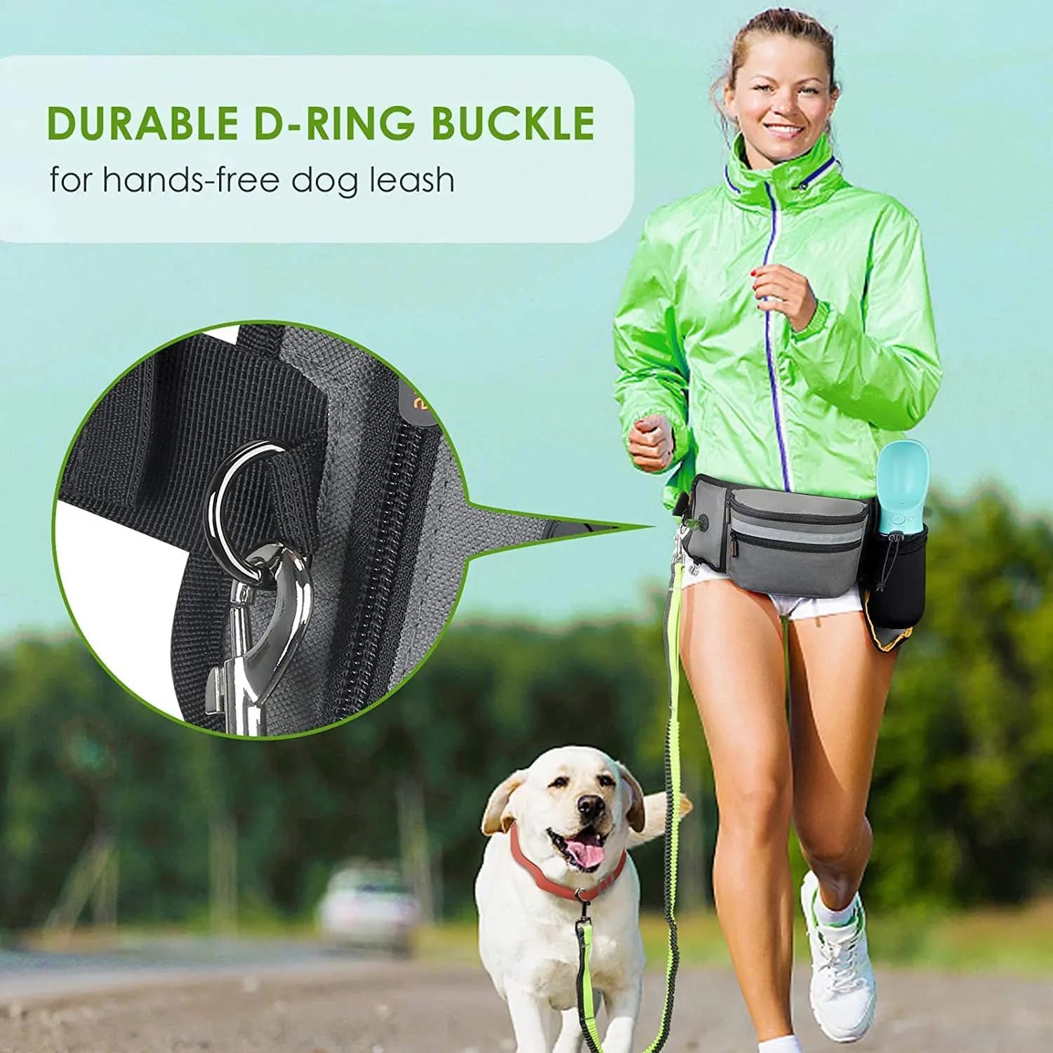 Borsa funzionale per passeggiate con il cane, borsa portatile per snack per animali domestici, marsupio portaoggetti per addestramento e passeggiate con il cane, borsa portaoggetti per passeggiate.