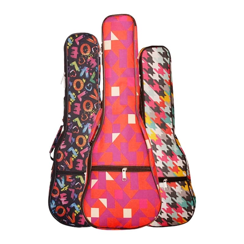 Borsa per ukulele portatile da 21 pollici Custodia morbida in spugna da 10 mm Gig Ukulele Mini chitarra Zaino impermeabile