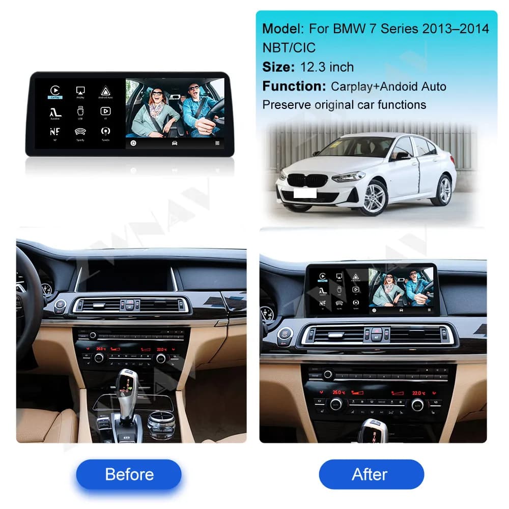 12.3"Linux Car Radio For BMW 7 Series 2013-2014 NBT CIC Car Multimedia Video Player Stereo Auto GPS Navigation Head Unit Carplay