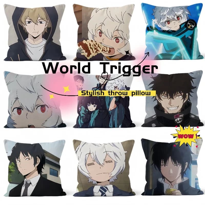 Cuscino cartoon anime World Trigger, alla moda e personalizzato, comodo supporto lombare per ufficio o auto, regalo di compleanno